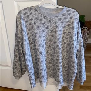 Aerie l Raw Hem Leopard Print Sweater